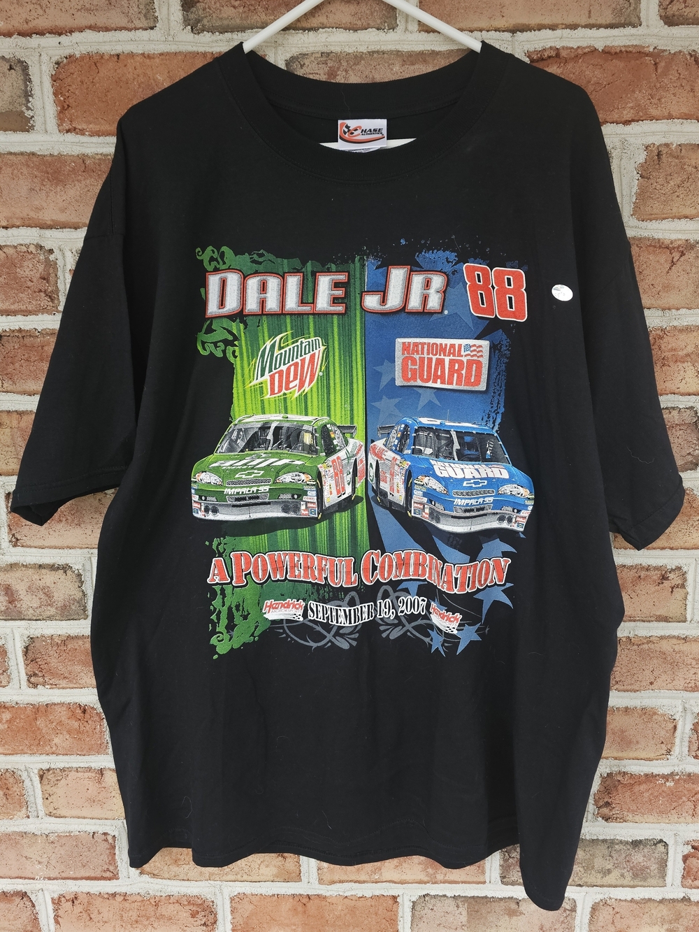 DALE EARNHARDT JR. Chase Authentics Navy Tee with Orange and Black Logo